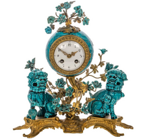 mounted chinoiserie style mantel clock